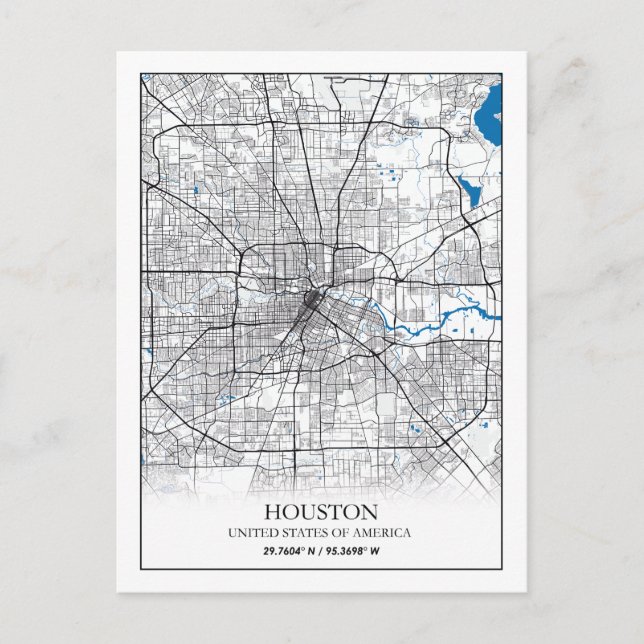 Postal Houston Texas USA City Travel City Map (Anverso)