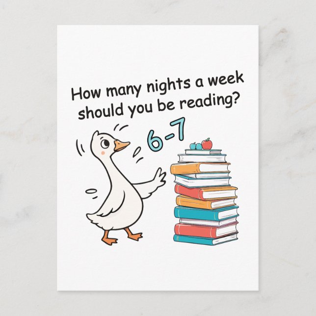 Postal How Many Nights a Week Should You Be Reading 6-7 (Anverso)