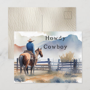 Postal Howdy Cowboy Horse