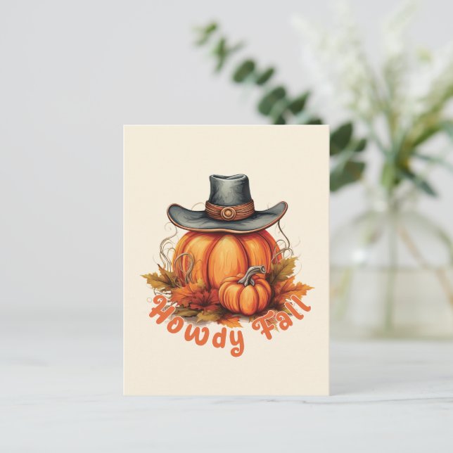 Postal Howdy Fall (Anverso de pie)