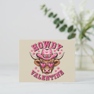 Postal Howdy Valentine Cow Valentines Da&y Coquette Love
