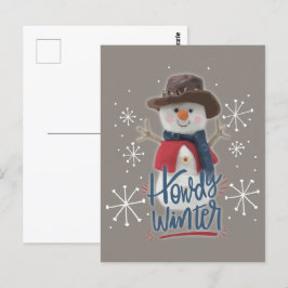 Postal Howdy Winter Cowboy Snowman