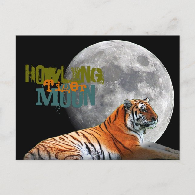 Postal Howling Tiger Moon (Anverso)