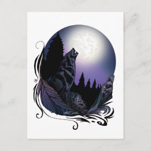 Postal Howling Wolf (Diseño de firma)