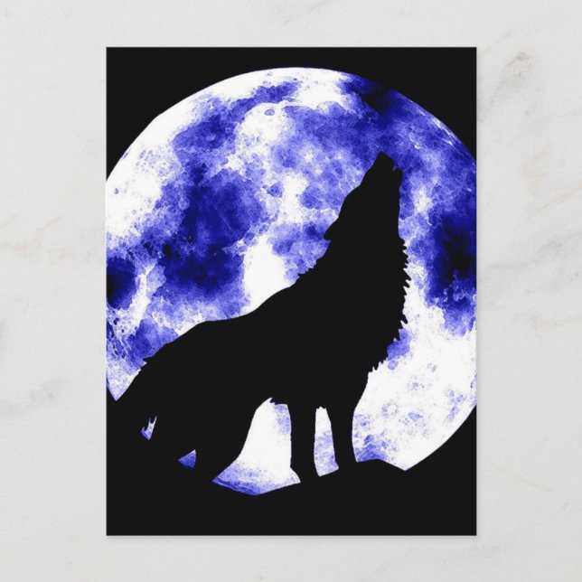 Postal Howling Wolf en la luna (Anverso)