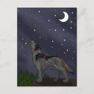 Postal Howling Wolf (Gris)