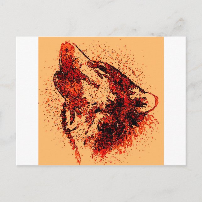 Postal Howling Wolf in Snow (Anverso)