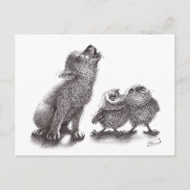 Postal Howling - Wolf se reúne con Owls (Anverso)