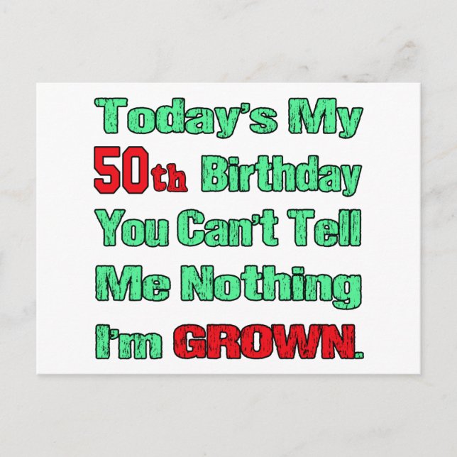 Postal Hoy es mi cumpleaños número 50 (Anverso)