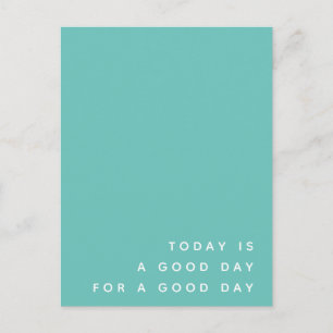 Postal Hoy es un Buen Día   Cita Positiva Moderna en Azul
