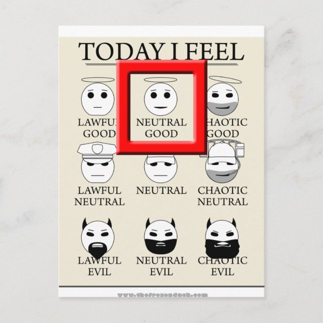 Postal Hoy me siento neutral (Anverso)