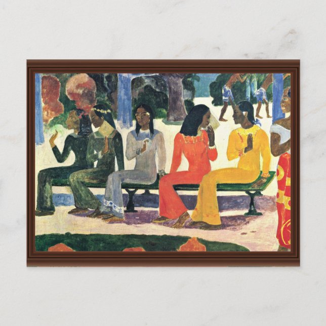 Postal Hoy No Vamos Al Mercado, Por Gauguin. (Anverso)