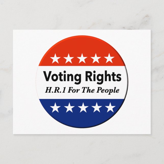 Postal HR1 Ley de derechos de voto para el pueblo (Anverso)
