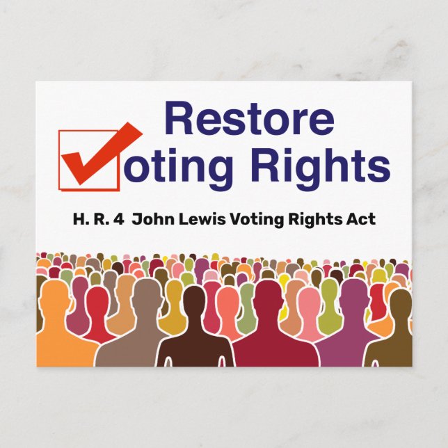 Postal HR4 Ley de derechos de voto de John Lewis (Anverso)