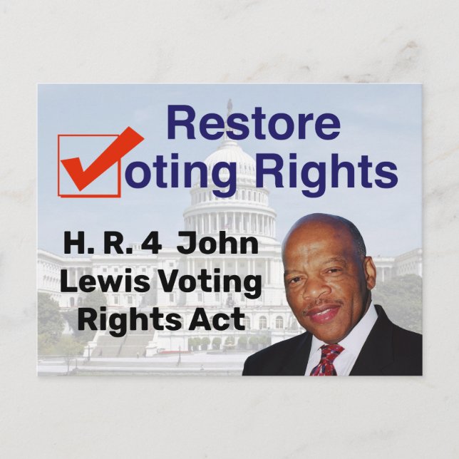 Postal HR4 Ley de derechos de voto de John Lewis (Anverso)