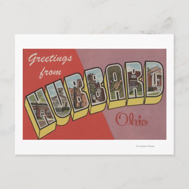 Postal Hubbard, OhioGrandes Escenas De LetraHubbard, OH (Anverso)