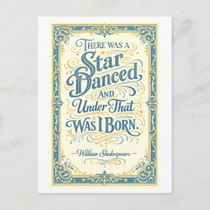 Postal "Hubo una estrella que bailó" Shakespeare