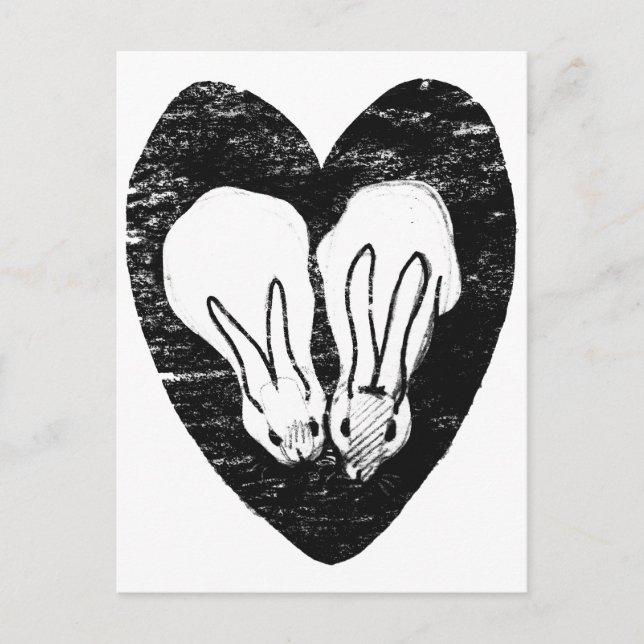 Postal Huddddling Rabbits (Anverso)