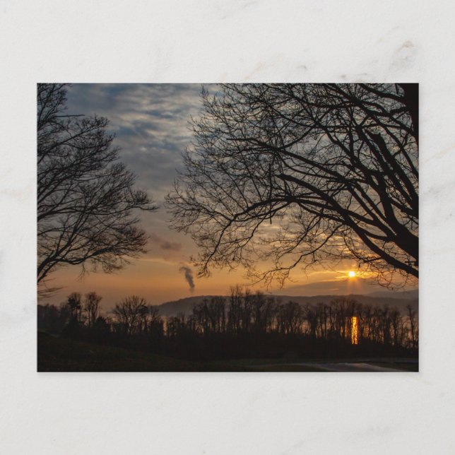 Postal Hudson River Winter Sunset (Anverso)