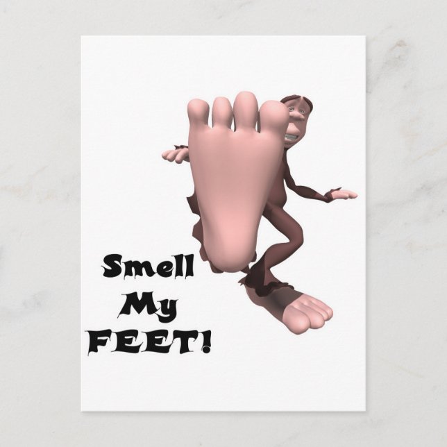 Postal Huele Mis Pies Monstruo de Gran Pie (Anverso)