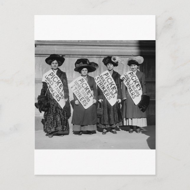 Postal Huelga de sastres de damas, 1910 (Anverso)