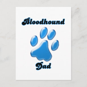 Postal Huella azul de Bloodhound Dad