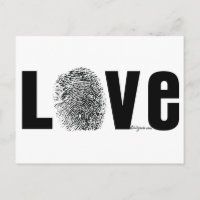 Huella dactilar del amor blanco y negro