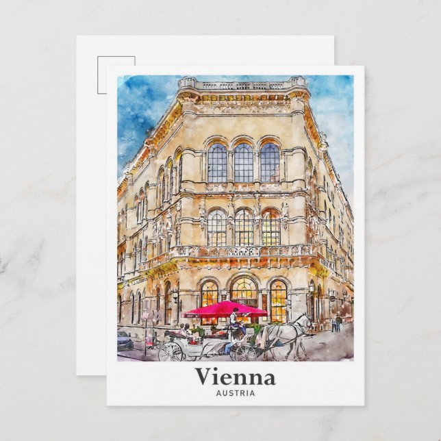 Postal Huella de agua de viajes de Viena (Anverso / Reverso)