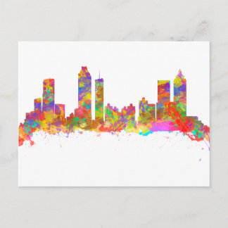Postal Huella de arte acuarela de Atlanta