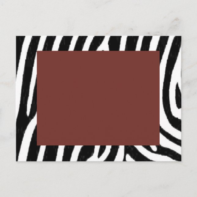 Postal huella de cebra con centro rojo (Anverso)