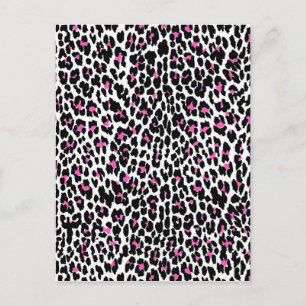 Postal huella de leopardo rosa
