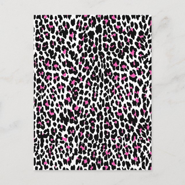 Postal huella de leopardo rosa (Anverso)