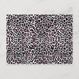 Postal huella de leopardo rosa