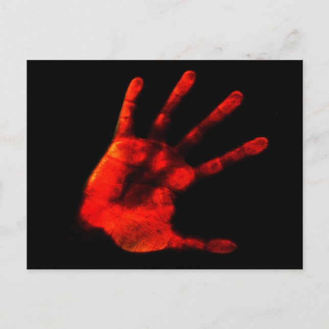 Postal Huella de Mano Ensangrentada (Anverso)