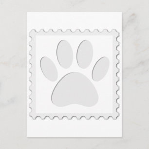Postal Huella de pata de perro recortada