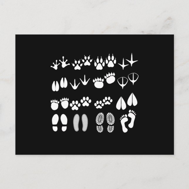 Postal Huellas de animales Granjero Granjero de pollo Reg (Anverso)