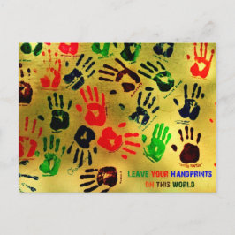 Postal Huellas de mano