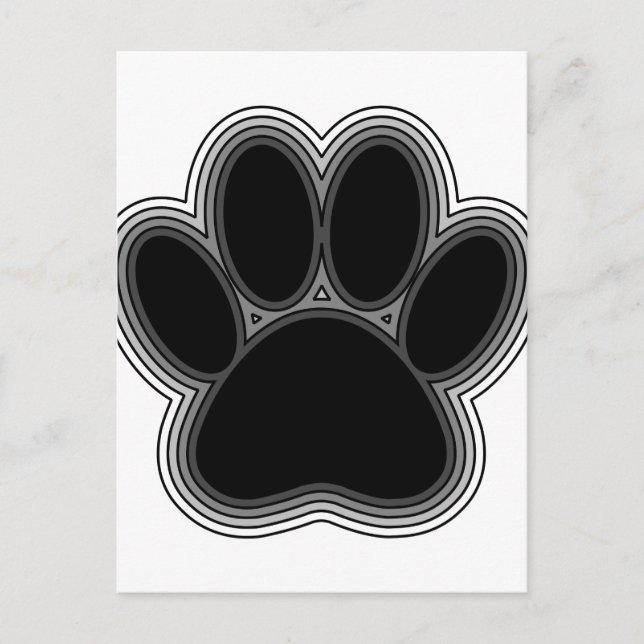 Postal Huellas De Perro Con Contornos (Anverso)