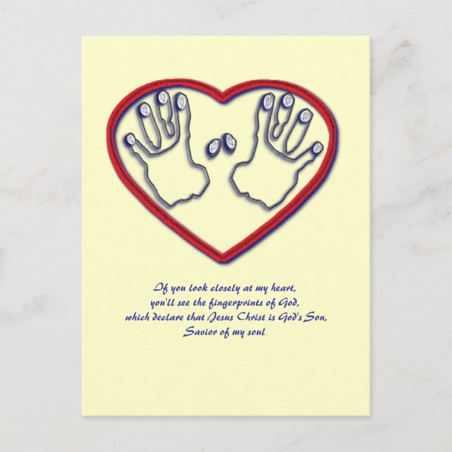 Postal Huellas digitales de Dios - 1 Pedro 5:6-7 (Anverso)