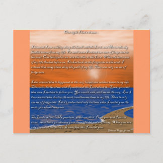 Postal Huellas en el poema de arena