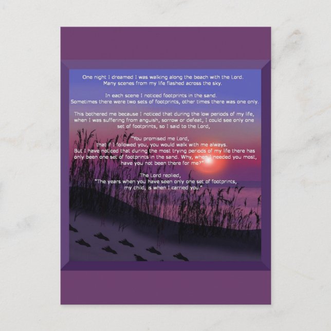 Postal Huellas en la arena (Anverso)