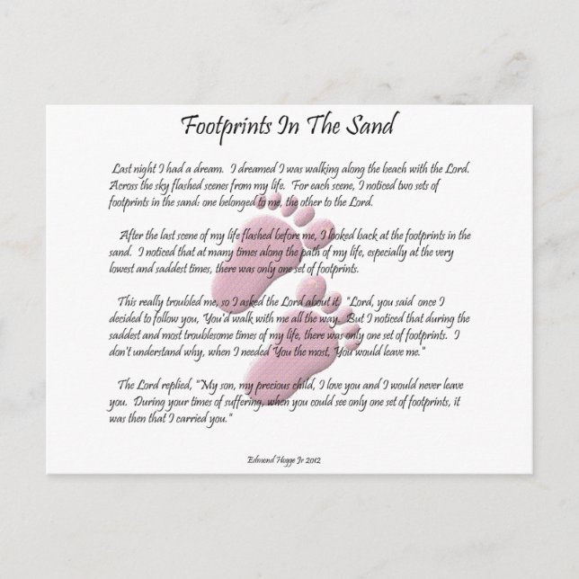 Postal Huellas En La Arena (Anverso)