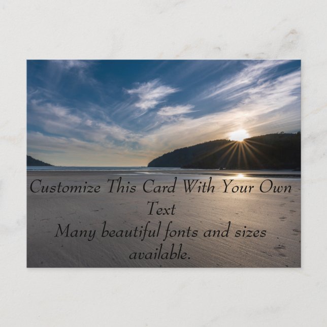 Postal Huellas en la arena de la playa (Anverso)