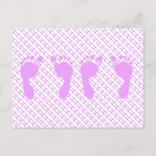 Postal Huellas para bebés (gemelas Chicas)