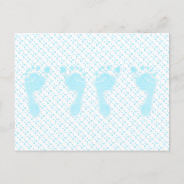 Postal Huellas para niños (niños gemelos) (Anverso)
