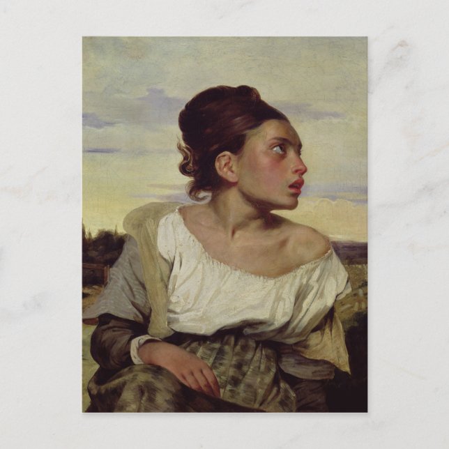 Postal Huérfano joven en el cementerio, 1824 (Anverso)