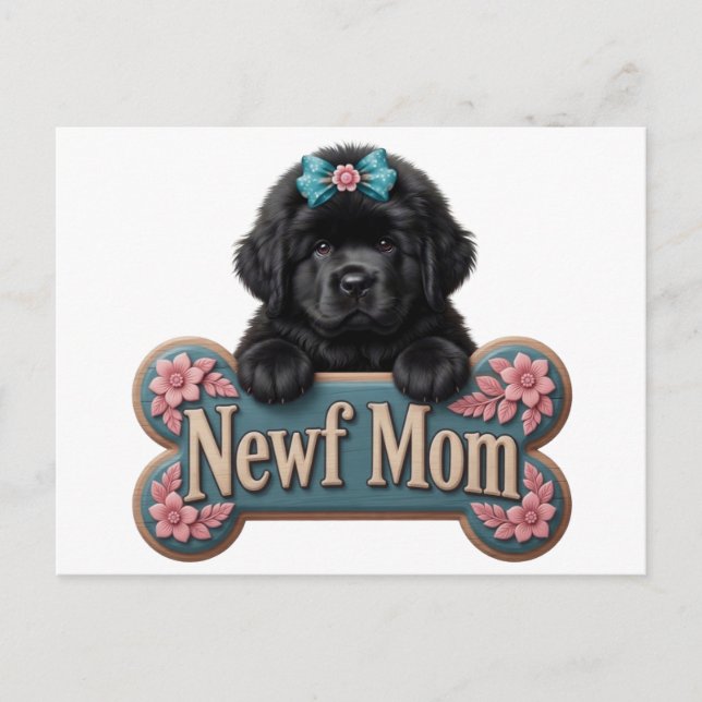 Postal Hueso de Mamá Newf (Anverso)
