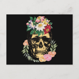 Postal Hueso Y Flores