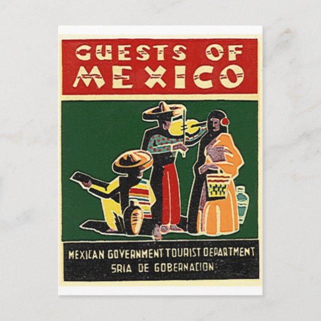 Postal huéspedes de méxico (Anverso)