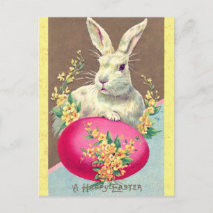Postal Huevo de Conejo Vintage Happy Easter Bunny